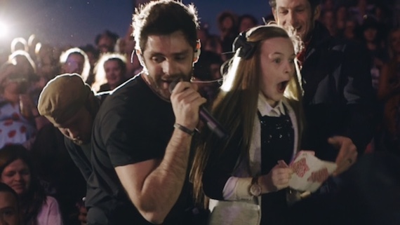 Thomas Rhett wows fan during performance at the C2C Festival in Australia. Photo: Hunter Ney