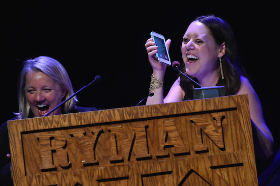 Song of the Year winner Liz Rose & Hillary Lindsey. Photo: Rick Diamond, Getty Images