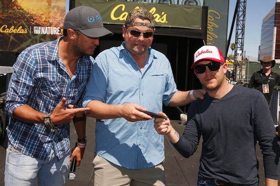 Pictured (L-R): Luke Bryan, Storme Warren, Justin Moore