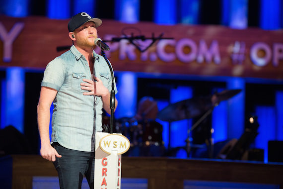 Cole Swindell onstage after performing "You Should Be Here" on Saturday, March 26. 2016 Grand Ole Opry / Photo: Chris Hollo