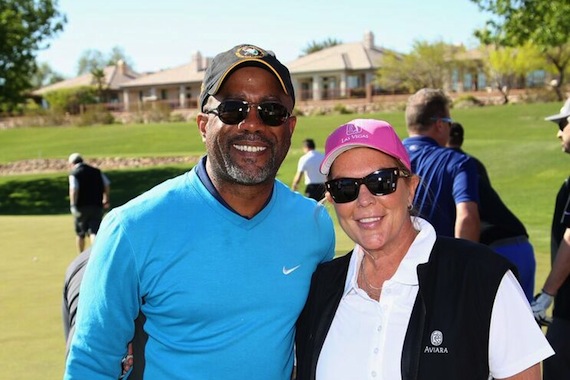 Pictured (L-R): Darius Rucker, Gayle Holcomb. Photo: Getty Images for ACM