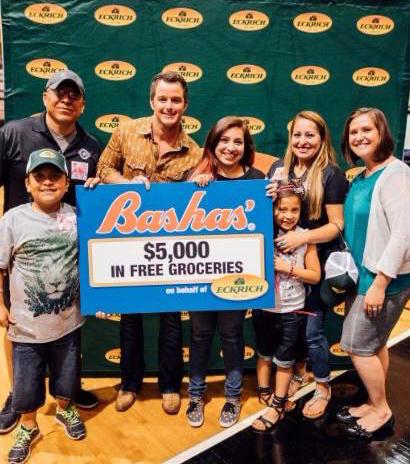 The Six Family with Easton Corbin and Bashas' representative Ashley Shick. 