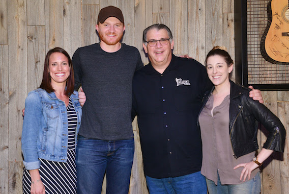 Pictured (L-R): Amanda Good, UMGN; Eric Paslay; Bob Romeo, Academy of Country Music; Rachel Silver, Red Light Management. Photo: Michel Bourquard/Courtesy of the Academy of Country Music 