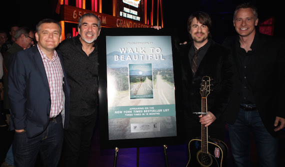 Pictured (L-R): Dan Rogers, Grand Ole Opry; Ken Abraham, 'Walk to Beautiful' Co-Author; Jimmy Wayne; Matt Baugher, SVP Publisher, W Publishing Group. Photo: Glen Rose