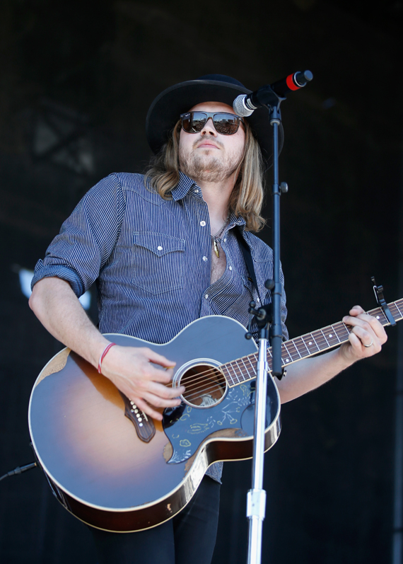 "LAS VEGAS, NEVADA - APRIL 02: Musician Michael Hobby of A Thousand Horses performs onstage at the 4th ACM Party for a Cause Festival at the Las Vegas Festival Grounds on April 2, 2016 in Las Vegas, Nevada. (Photo by Isaac Brekken/Getty Images for ACM)"