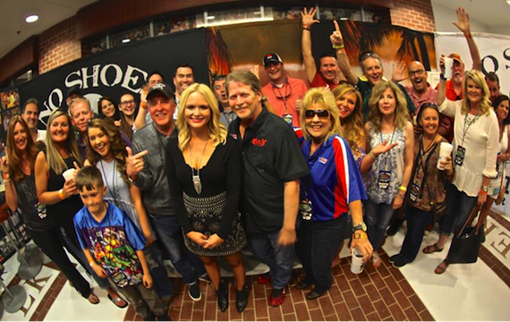 Miranda Lambert poses with Southeast radio representatives prior to a concert in Auburn, Alabama.