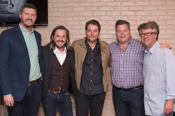 Pictured (L-R): Jon Freeman, journalist; Larry Murray, Foolish Kings Management; Rob Baird, artist; Bradley Collins, BMI; Jed Hilly, Americana Music Association. Photo credit: Steve Low