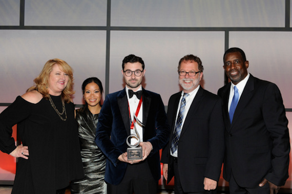 SESAC's Linda Lorence Critelli and Jamie Dominguez, SESAC Songwriter of the Year Jimmy Napes, SESAC's Dennis Lord and Trevor Gale.