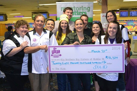 Pictured (L-R): Sarah Beatty, Director of Events and Communications, BBBSMT; Carlyle Carroll, CEO, BBBSMT; SOLIDs Ben Boyd, Courtney Kruckeberg, John Huelsman, Basak Kizilisik, Eric Wright and Rachel Cunningham, Chris Buerck, Development & Communications Specialist, BBBSMT; Shelby Huggins, Development and Events Specialist, BBBSMT