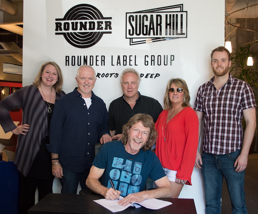 Pictured (L-R): Ashley Moyer, Publicity Manager, Rounder Label Group; Cliff OSullivan, COO Rounder Label Group; Sam Bush; Gary Paczosa, A&R, Rounder Label Group; Lisa Hopkins, Director, Sales & Non-Traditional Business Development, Concord Music Group; Matt Miller, Project Manager, Rounder Label Group.