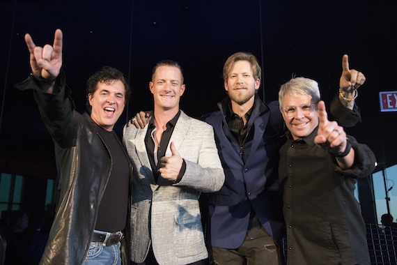 Pictured (L-R): Scott Borchetta, Pres./CEO, Big Machine Label Group; Tyler Hubbard; Brian Kelley; Jimmy Harnen, Exec. VP, BMLG/Pres., Republic Nashville. Photo: Justin Mrusek