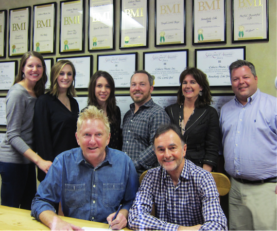 Standing (L-R): Casey Summar, Attorney; MaryAnn Keen, Catalog Manager, Ten Ten Music Group; Jamie Bruno, Creative Assistant, Ten Ten Music Group; Nathan Nicholson, VP Creative, Ten Ten Music Group; Lynn Morrow, Attorney, Adams And Reese; Bradley Collins, BMI; Seated (L-R): Trent Summar; Barry Coburn, President, Ten Ten Music Group