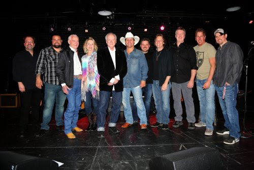 Pictured (L-R): Dave Smith, Steve Popovich Jr. (Amerimonte Records), Daniel & Dana Bloom (Amerimonte Records), Robert K. Oermann, Amerimonte Recording Artist Shane Owens, Josh Bertrand, Rich Eckhardt, Kenneth Smith, Dink Cook, Tim McDonald Photo: Randi Radcliff