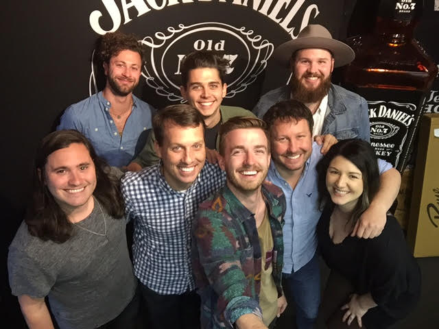 Pictured (L-R, front row): LANco's Trip Howell; Tige; LANco's Brandon Lancaster; Daniel; and Tige & Daniel producer Mari Mueller. (Back row): LANco's Eric Steedly, Chandler Baldwin and Jared Hampton.