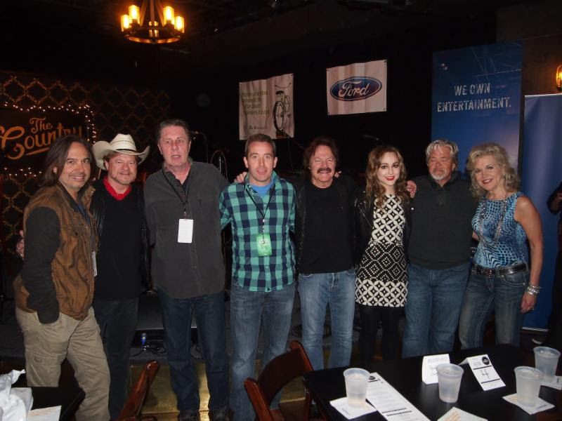 Pictured (L-R): James Slater, Paul Overstreet, NSAI's Bart Herbison, Regions Bank's Brian O'Meara, Tom Johnston, Lara Johnston, John Cowan and Regions Bank's Lisa Harless at The Country late show. 