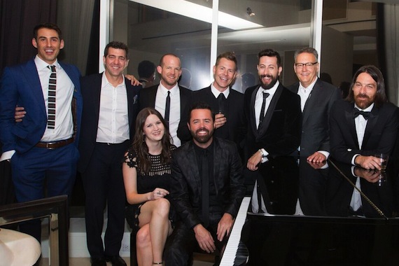 Pictured (Front Row, L-R): Taylor Lindsey, Sr. Director, A&R, Sony Music Nashville; Brad Tursi , Old Dominion; (Back Row, L-R) Will Hitchcock, Morris Higham Management; Ken Robold, EVP/COO, Sony Music Nashville; Whit Sellers, Trevor Rosen, and Matthew Ramsey of Old Dominion; Randy Goodman, Chairman & CEO, Sony Music Nashville; Geoff Sprung, Old Dominion. Photo: Meishach Moore