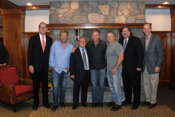 Pictured (L-R): PRLA Pres/CEO John Longstreet, Wendell Mobley, Di Pietro Ristorante owner Pietro DiPietro, Tim James, Dan Couch, PRLA Board Chair & Priory Hospitality Group President John Graf and BMIs Dan Spears. 