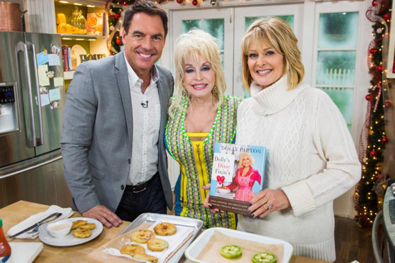 Pictured (L-R): Mark Steines Dolly Parton and Cristina Ferrare. Photo: Triple7PR