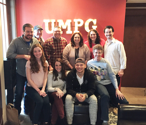 Pictured (Back Row, L-R): Travis Gordon; Ron Stuve; Kent Earls, Executive VP/GM, UMPG; Cyndi Forman; Missy Roberts; and Stephen Denninger; (Front Row, L-R): Katie Flynn; Amelia Varni; Kane Brown; Tammy Helm.