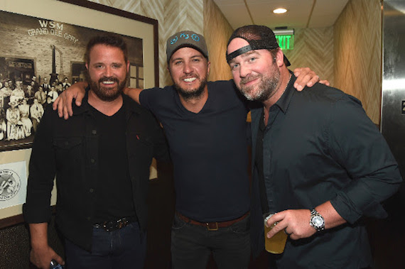 Pictured (L-R): Randy Houser, Luke Bryan and Lee Brice. Photo: Rick Diamond / Getty