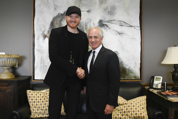 Eric Paslay and Sen. Bob Corker. Photo: Kris Connor/Getty Images for NAMM