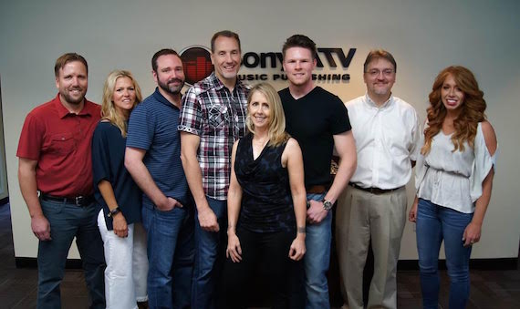 Pictured (L-R): Attorney Scott Safford, BMI’s Leslie Roberts, SATV’s Josh Van Valkenburg, SATV’s Luteran, Mobley, Martin, Attorney Matthew Beckett, SATV’s Hannah Williams 