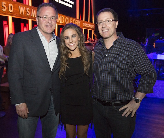 Pictured (L-R): Grand Ole Oprys Pete Fisher, Tara Thompson and manager Spoon James Williams. Photo by Chris Hollo, /Grand Ole Opry