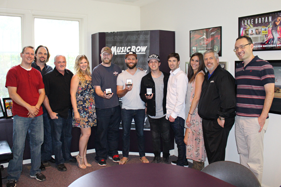 Pictured (L-R): MusicRow's Troy Stephenson and Sherod Robertson; Dan Hodges, Dan Hodges Music; Michelle Attardi, Dan Hodges Music); Jason Duke (writer); Ryan Griffin (writer); Josh Kerr (writer); Dave Pacula, Black River Publishing; Kelly Bolton, Black River Publishing; Gordon Kerr, CEO Black River Entertainment, MusicRow's Craig Shelburne