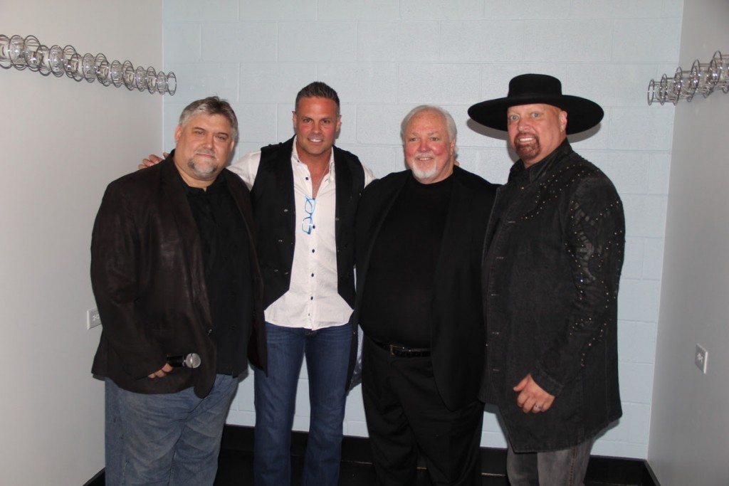 Pictured (L-R): Renegade Radio Nashville's Robby Lynn, Troy Gentry, Founder of Layman Lessons Louie Johnston, Eddie Montgomery 