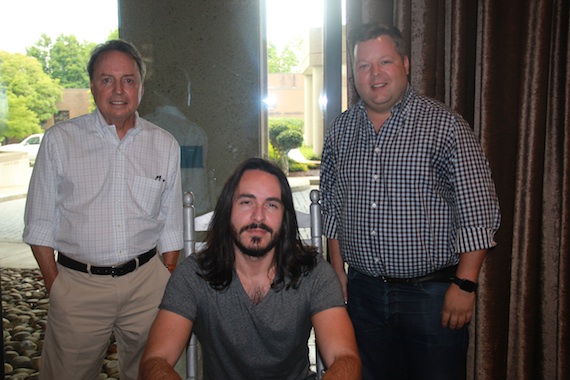 Pictured (L-R): BMIs Jody Williams, BMI songwriter Alexander Palmer and BMIs Bradley Collins