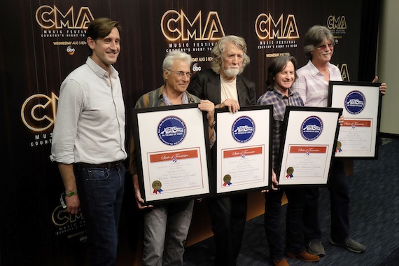 Pictured: Brian Wagner, Nitty Gritty Dirt Band members Jimmie Fadden, John McEuen, Jeff Hanna and Bob Carpenter. Photo: J. Scott Whigham