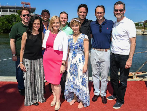 Pictured (L-R): Brian Philips, President of CMT; Leslie Fram, SVP Music Strategy, CMT; Cody Alan, CMT Host; Nashville Mayor Megan Barry; Jayson Dinsmore, EVP of Development, CMT; Clare Bowen; Charles Esten; Bob Raines, Exec. Director of Tennessee Entertainment Commission; Steve Buchanan, Exec Producer and President, Opry Entertainment NOT PICTURED: Chris Carmack 