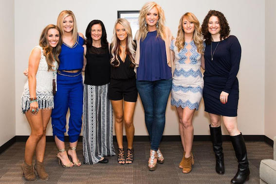 Pictured (L-R): Tara Thompson; Lauren Alaina; Leslie Fram, SVP of Music Strategy, CMT; Brooke Eden; Clare Dunn; Margo Price; Abi Tapia, Senior Manager of Public Programs, Country Music Hall of Fame and Museum