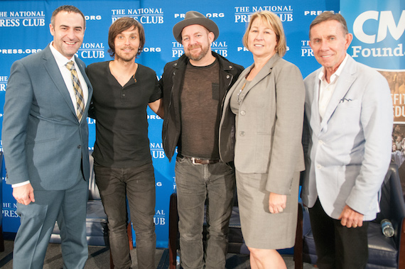 Pictured (L-R): National Press Club President Thomas Burr, Charlie Worsham, Kristian Bush, CMA CEO Sarah Trahern and CMA Foundation Board President Joe Galante.