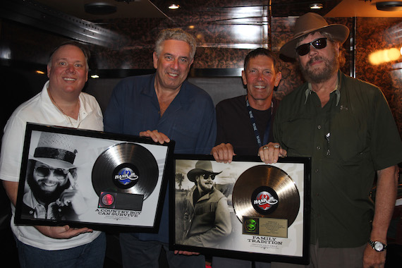 Pictured: Kirt Webster, President/CEO, Webster Public Relations; Ken Levitan, Founder/Co-President, Vector Management; Greg Oswald, Co-Head, William Morris Endeavor Entertainment; Hank Williams Jr.