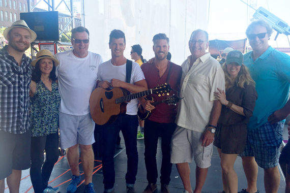 Pictured left to right: Jordan Pettit (VP, Promotion), Leslie Fram (SVP Music Strategy, CMT), Peter Strickland (EVP/GM, WMN), Brad Rempel (High Valley), Curtis Rempel (High Valley), John Esposito (Chairman & CEO, WMN), Cris Lacy (VP, A&R), Scott Hendricks (EVP, A&R).