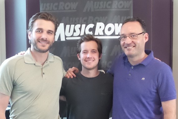 Pictured (L-R): Ryan O'Nan, 21 Guns Management; Hudson Moore; Craig Shelburne, General Manager, MusicRow