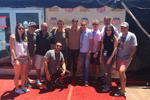 Pictured (L-R): Taylor Lindsey, Jaime Marconette, Paul Barnabee, Bob Foglia [kneeling], Ken Robold, Brown, Randy Goodman, Steve Hodges, Jim Catino, Sarah Westbrook, Keith Gale. Photo: Courtesy of RCA Nashville