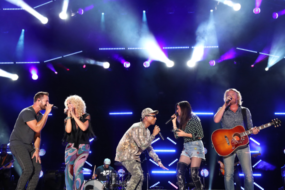 Little Big Town with Pharrell Williams. Photo: Donn Jones