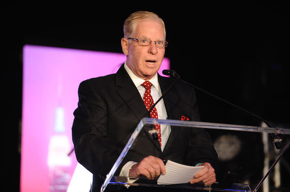 SESAC Vice-Chairman Pat Collins accepts NMPA Industry Legacy Award at NMPAs June 8 meeting in NYC. Photo: NMPA/Gary Gershoff