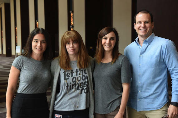 Pictured (L-R): Asha Goodman, Sacks & Co.; Lisaann Dupont, Ryman Auditorium; Tyne Parrish, The Green Room; Jake Basden, Big Machine. Photo: Steve Lowry 