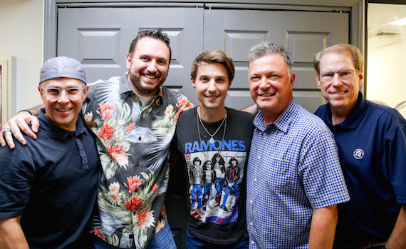 Pictured (L-R): Big Machine Label Group EVP Jimmy Harnen, SiriusXM Sr. Director of Programming J.R. Schumann, Ryan Follese, SiriusXM On-Air Personality Buzz Brainard and Switched On Entertainment President & CEO John Hamlin