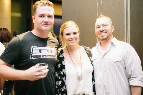 Sam Ashworth, singer/songwriter; Kendall Lettow, MV2 Entertainment; Nathan Nicholson, TenTen Music. Photo: Lindsey Grace Whiddon