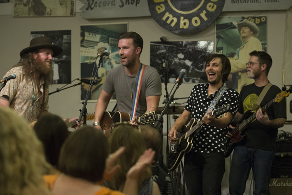 John and TJ Osborne of the Brothers Osborne with Charlie Worsham. Photo: Brody Harper.