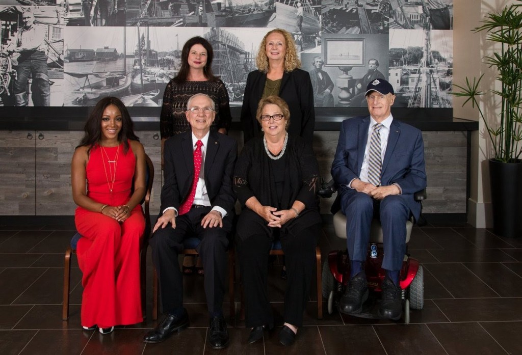 Front row: BMI affilliate Mickey Guyton, Hall Communications President Art Rowbotham, Hall Communications Board Chairwoman Bonnie Rowbotham and Hall Communications Executive Vice President Bill Baldwin. Back row: BMIs Jessica Frost and Hall Communications CFO Janet Hamm. 