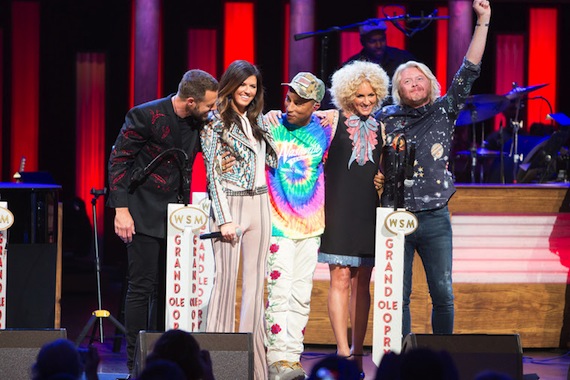 Little Big Town and Pharrell Williams. Photo: Hollo Photographics/Chris Hollo, Mark Mosrie