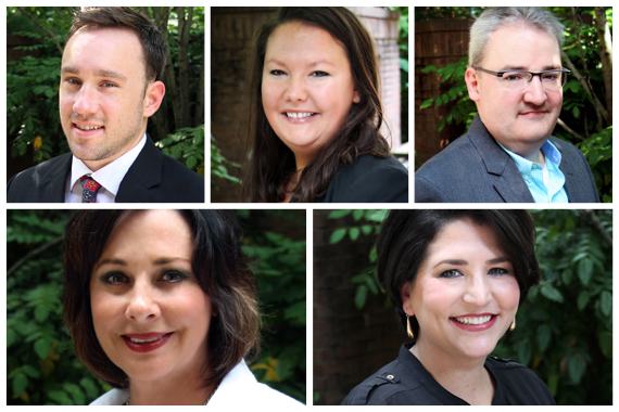 Pictured (Top L-R): Kevin Coffey, Courtney Ledford, Chris Harrington. (Bottom L-R) Kathy Gillihan, Angela Roland