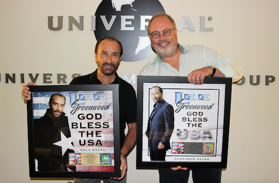 Pictured (L-R): Lee Greenwood and Mike Dungan (Chairman & CEO of Universal Music Group Nashville) 