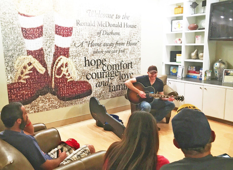 Eric Palsay visits Ronald McDonald House in Raleigh, North Carolina on July 10. 