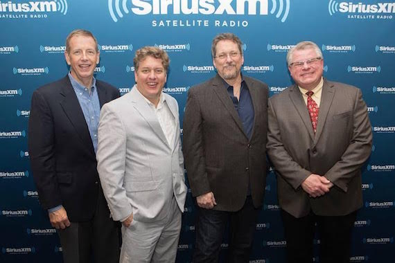 Pictured (L-R): IBMA Executive Director Paul Schiminger, Earls of Leicesters Shawn Camp and Jerry Douglas who also earned Male Vocalist of the Year (Camp) and Dobro Player of the Year, Instrumental Recorded Performance (Douglas) and Kyle Cantrell, host of SiriusXMs Bluegrass Junction channel which was named an IBMA Distinguished Achievement Award recipient. 